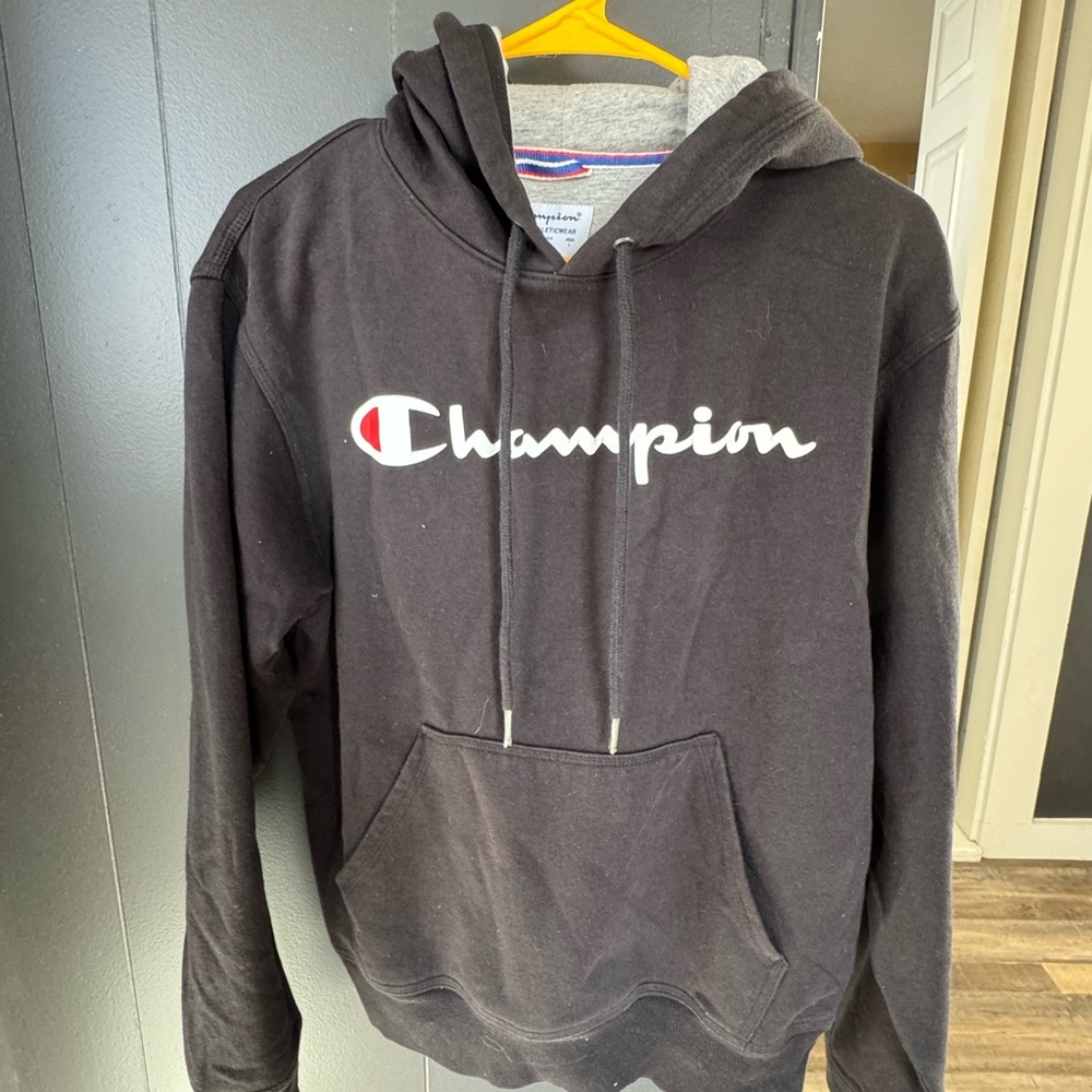 Champion Men's Black Hoodie with Logo